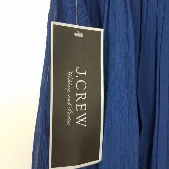 J. Crew | Blue Strapless Silk Dress 4 Royal New! - Picture 6 of 9